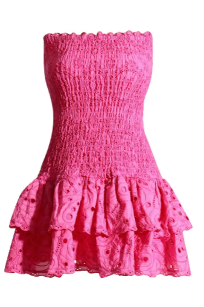 Vestido  Mini Em Babados - Modelo liza