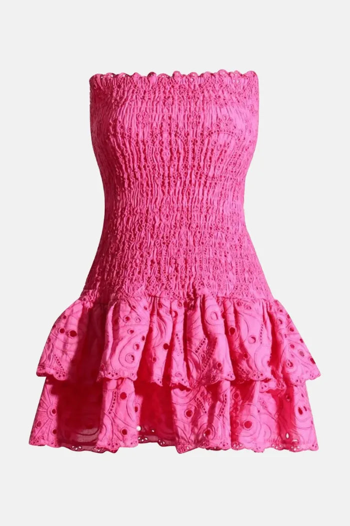 Vestido  Mini Em Babados - Modelo liza