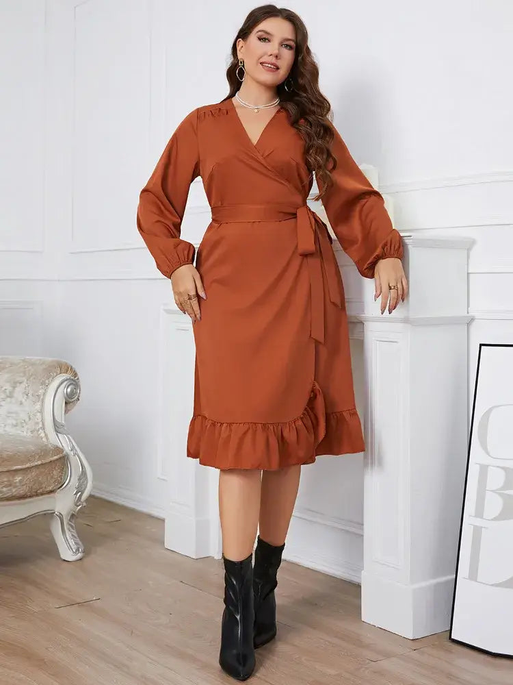 Vestido Mídi Transpassado Azalea - Plus Size