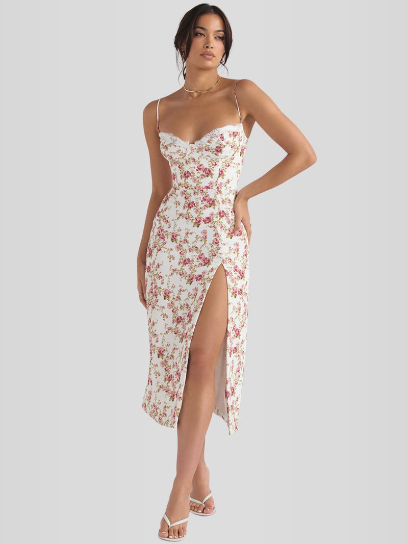 Vestido Midi Floral Modelo Jessica