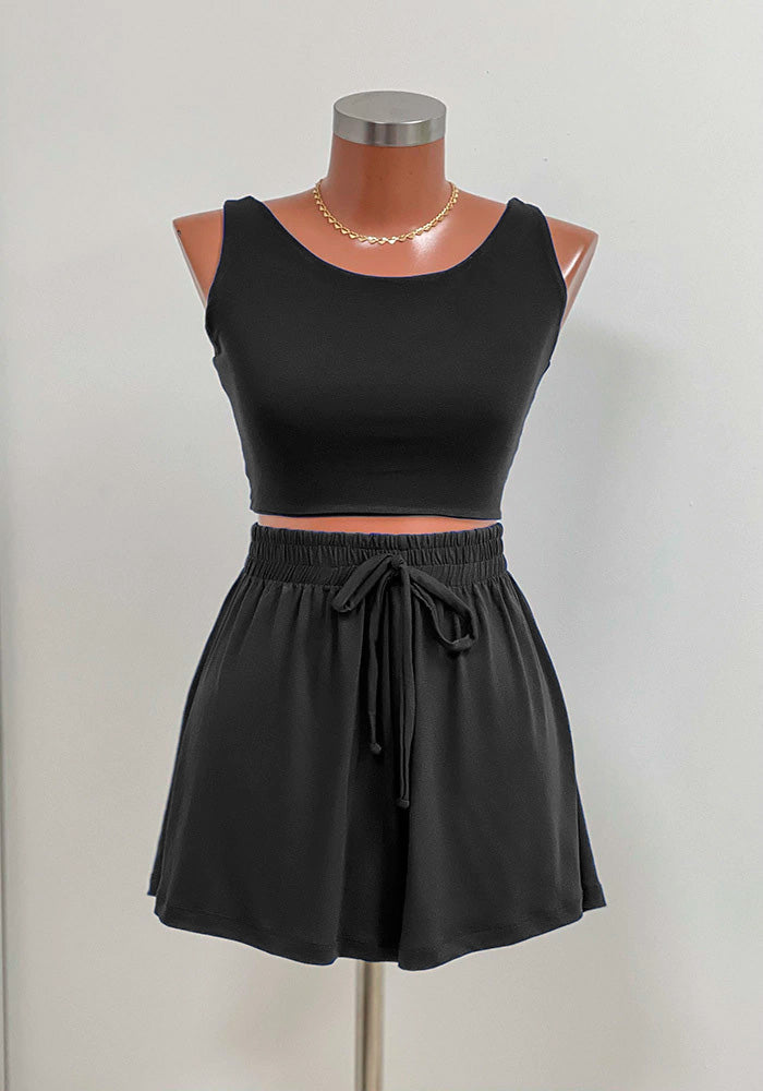 Conjunto Selena Liso Preto